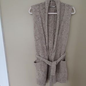Athleta sweater vest tan
